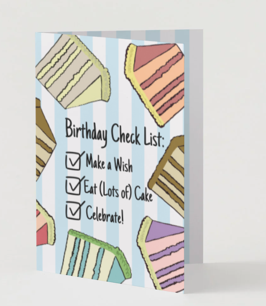 Chika Paper Studio- Greeting Card: Birthday Checklist