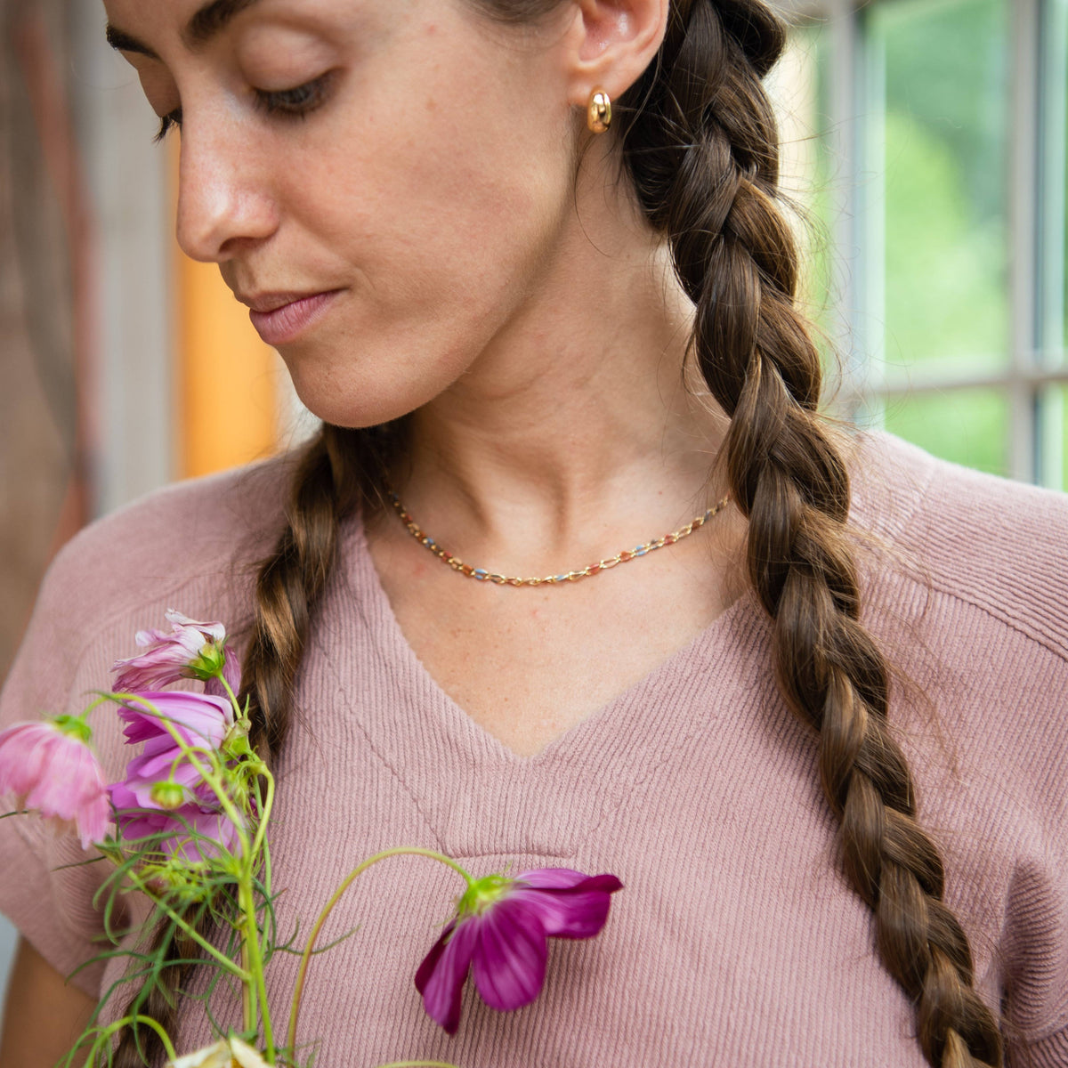 Bronwen- Vintage Hoop Post Earrings