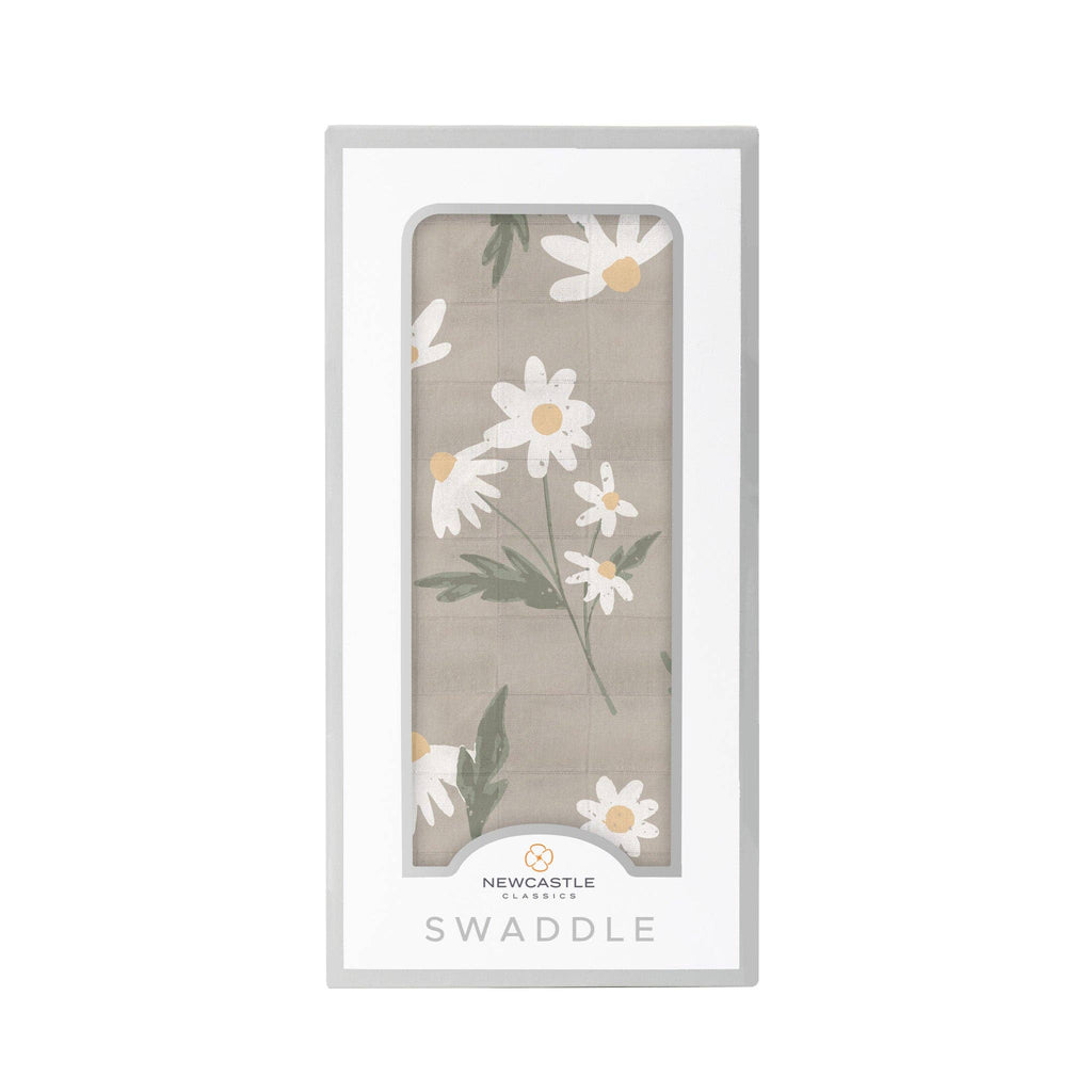 Newcastle Classics- White Daisy Bamboo Swaddle