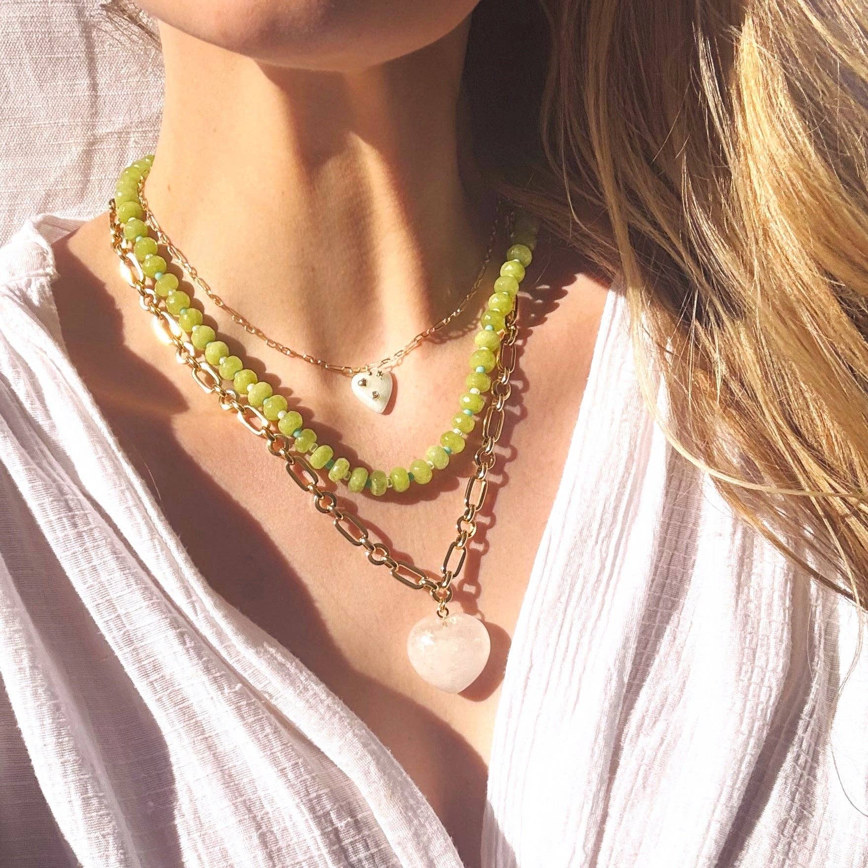 The Silver Wren- Islands Stone Candy Beaded Necklace, Trendy Colorful Beads