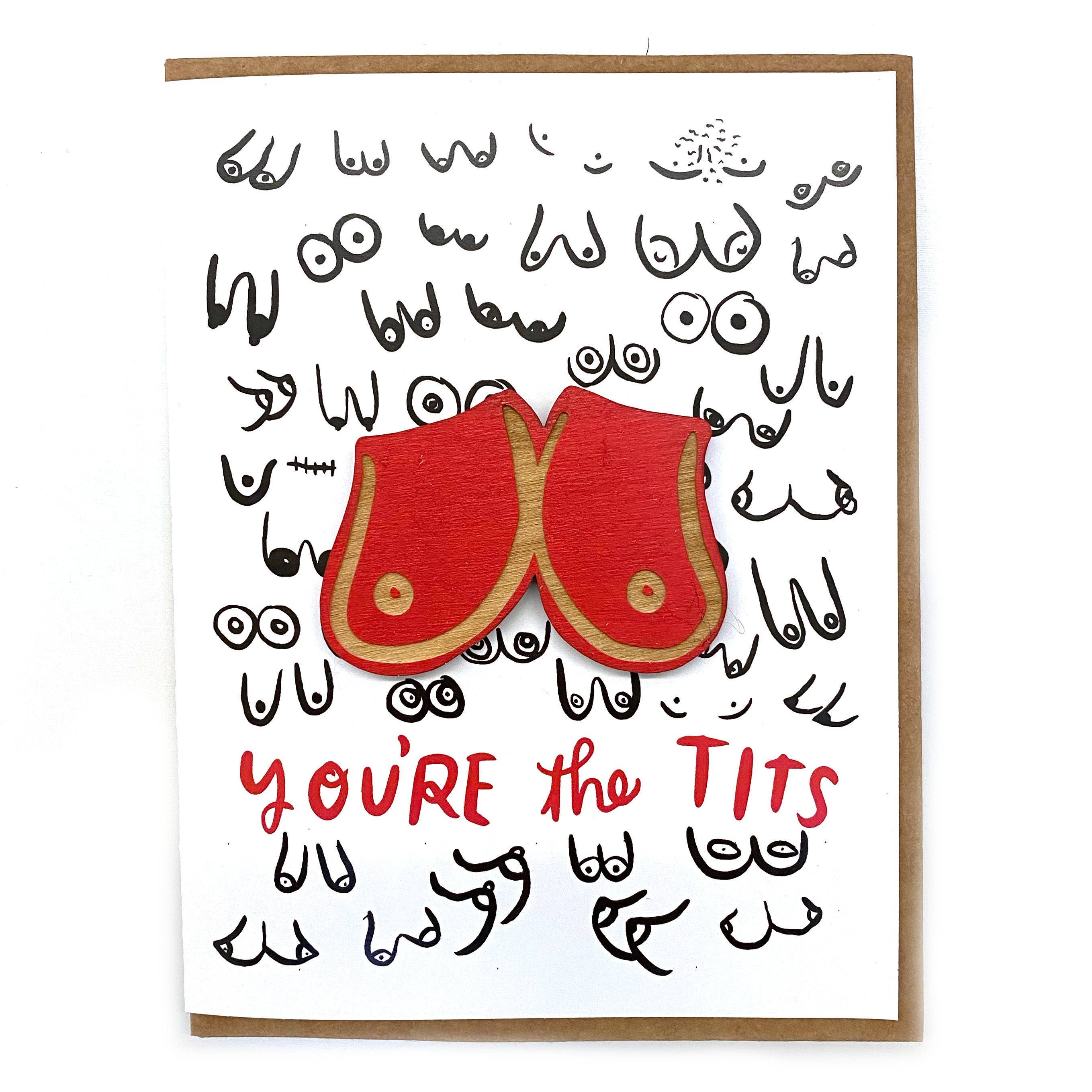 SnowMade- You're the Tits - Boob Magnet w/ Card