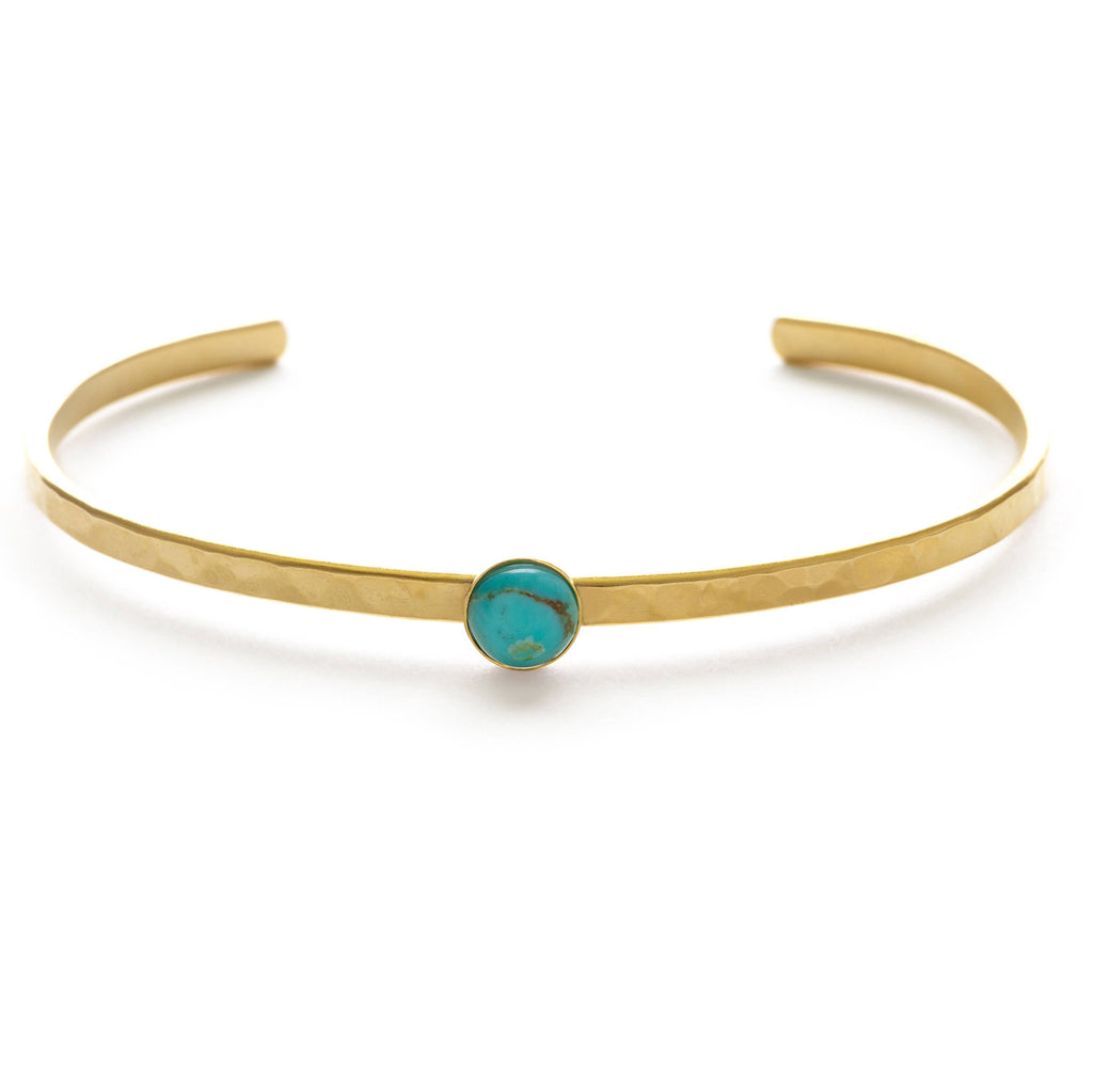 Amano Studio- 6mm Turquoise Hammered Cuff Bracelet