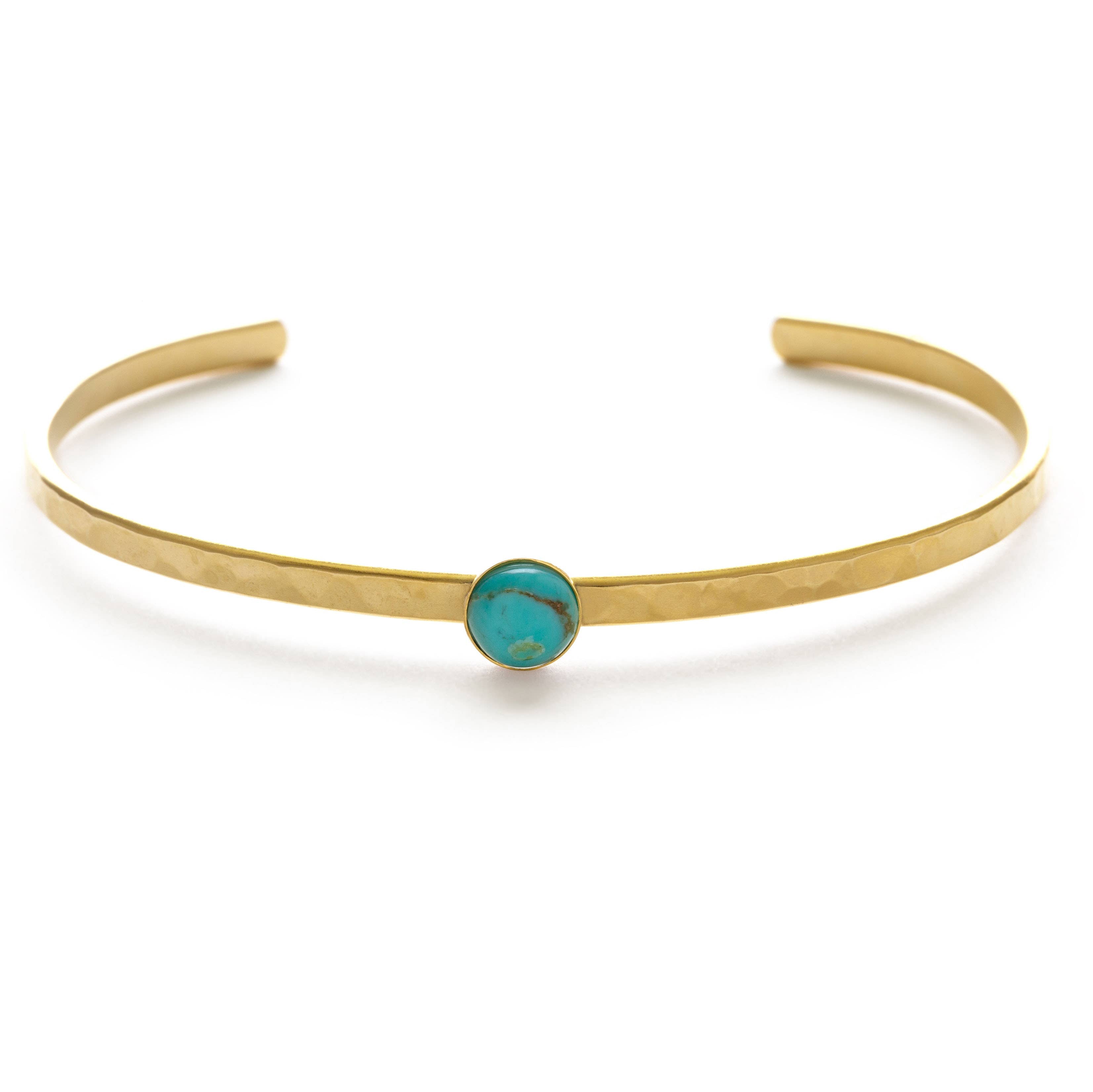 Amano Studio- 6mm Turquoise Hammered Cuff Bracelet