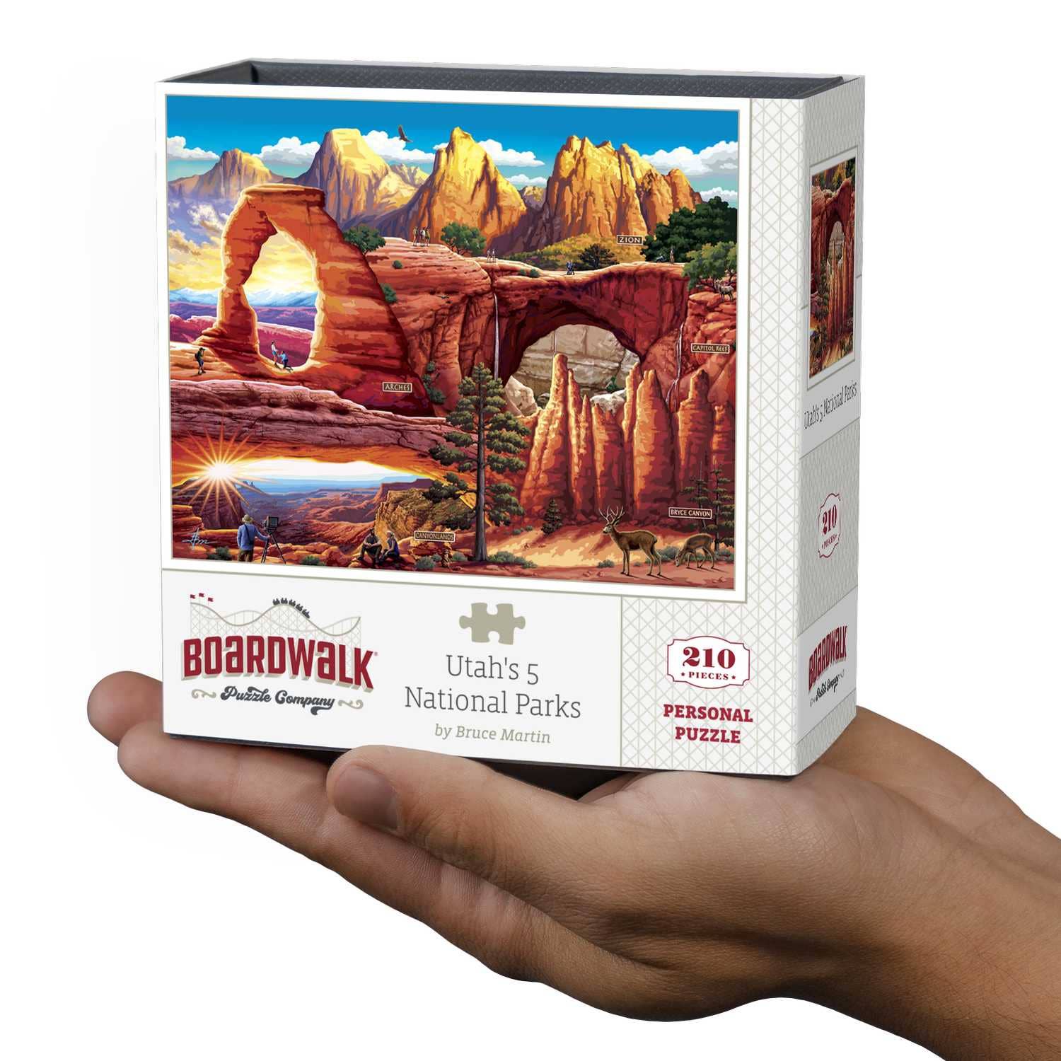 Boardwalk Puzzle Company- Utah's 5 National Parks | 210 Piece Personal Puzzle
