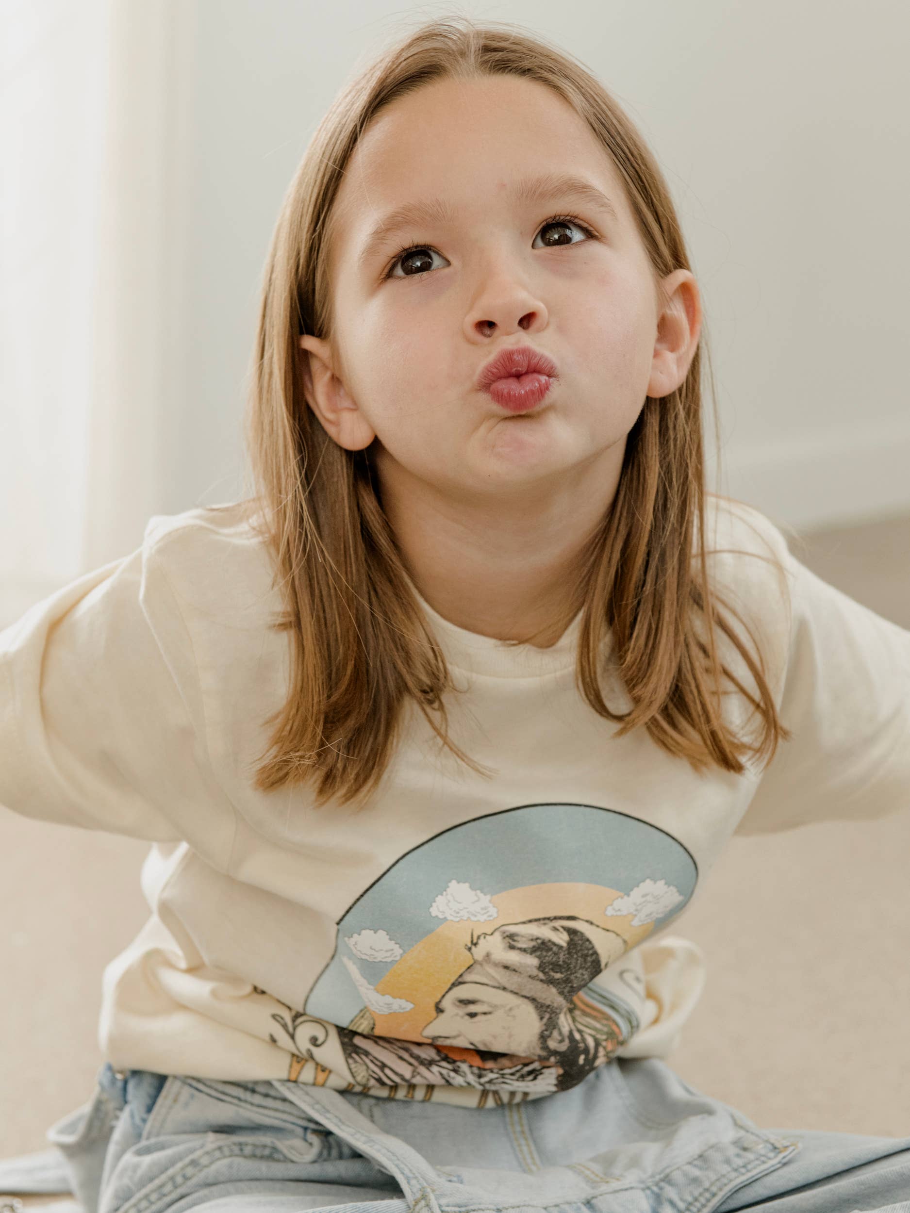 LivyLu- Children's Willie Nelson In the Sky Oatmeal Graphic Tee