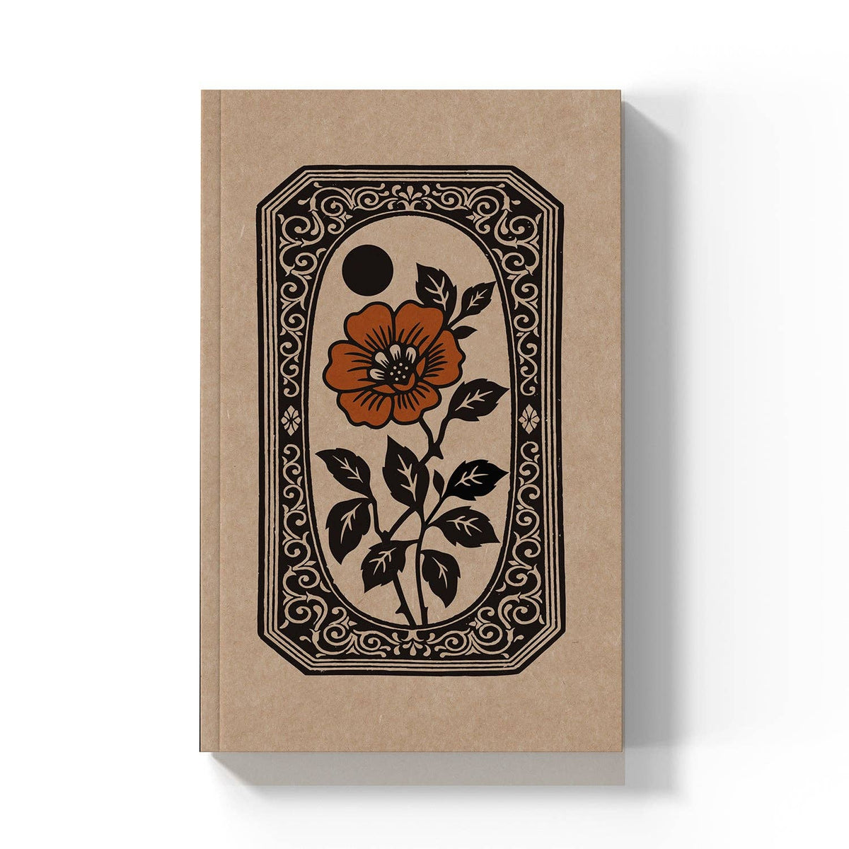 Denik-Floral Frame Kraft Classic Layflat Notebook