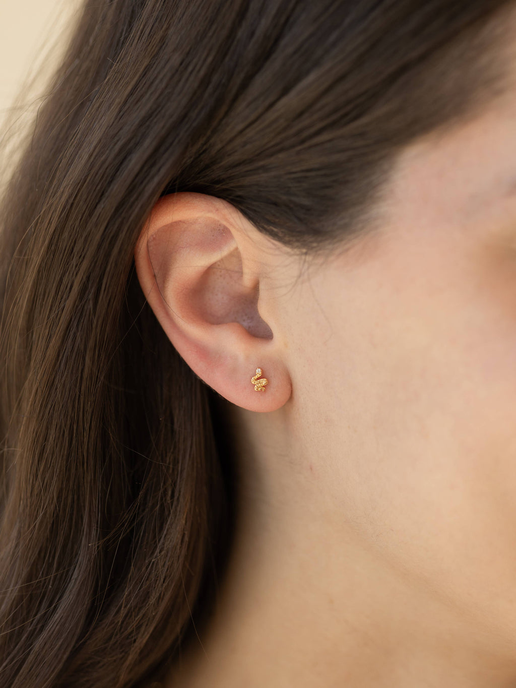 Land of Salt- Snake Stud Earrings in Gold