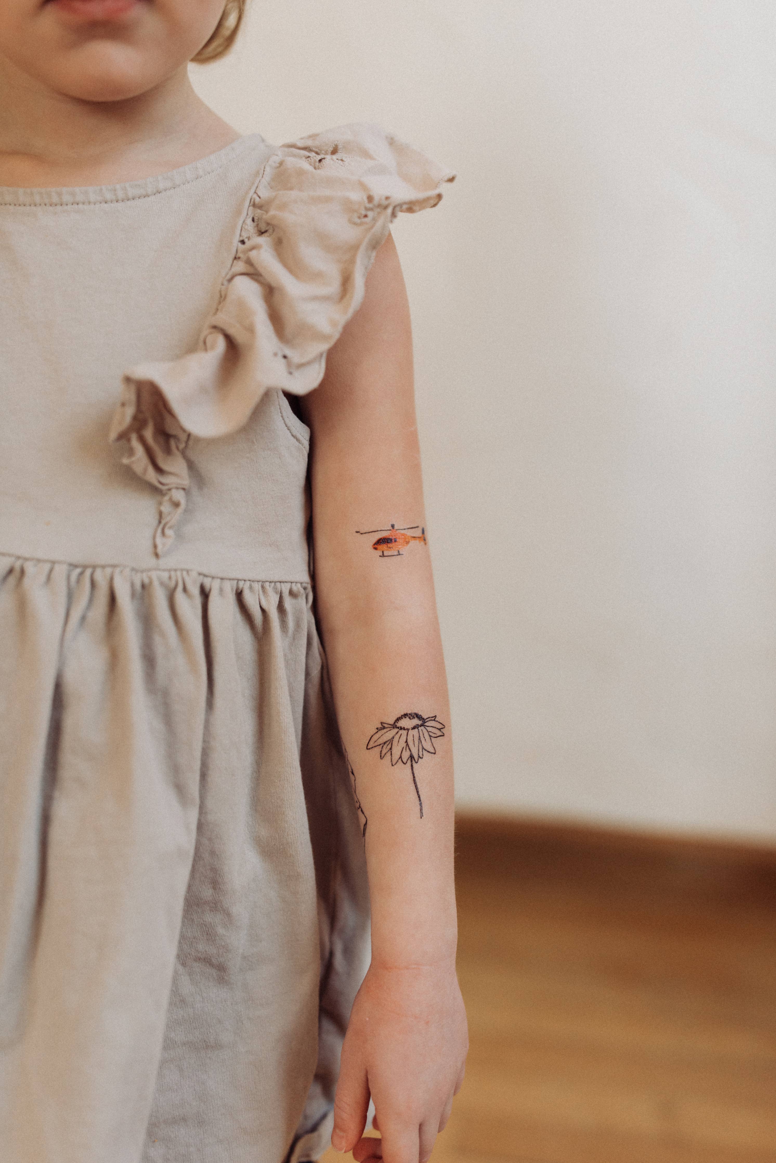 Saint Tattoos- Coneflower + Honeybees Temporary Tattoos