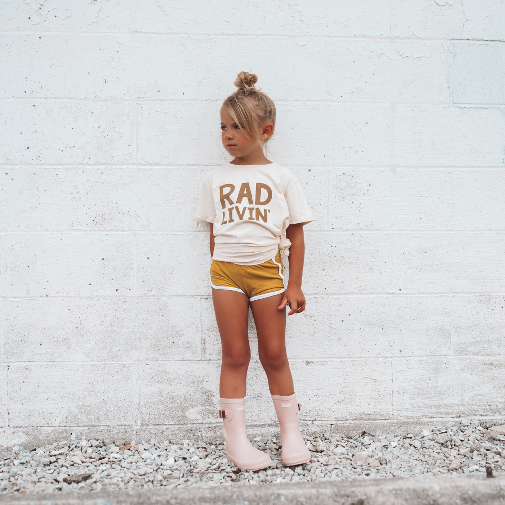 Minimalist Folk Co.- Rad Livin'  in caramel   | Kids Tee
