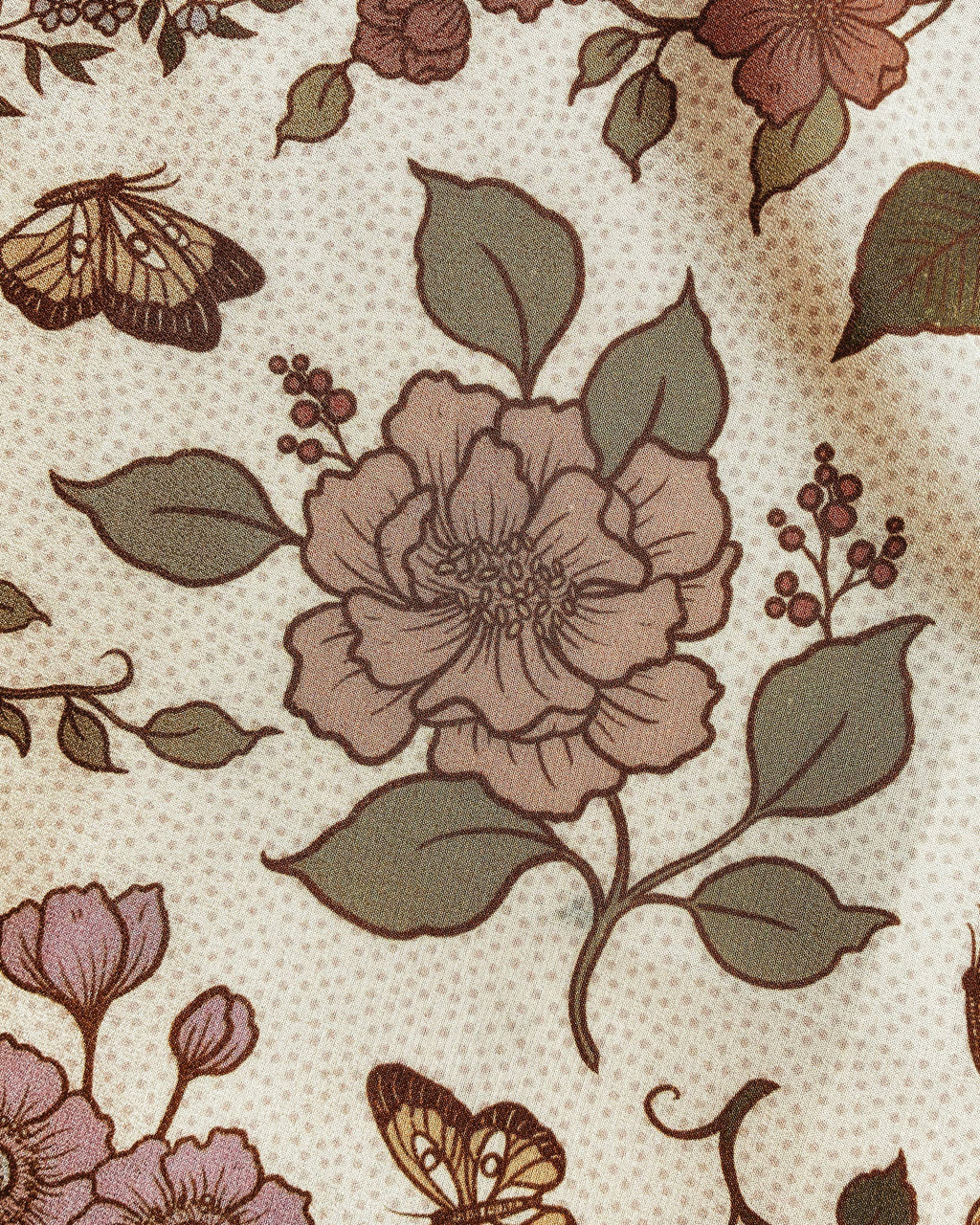 Flora West Design- 100% Silk Bandana Western Floral & Butterfly  – 23” Square