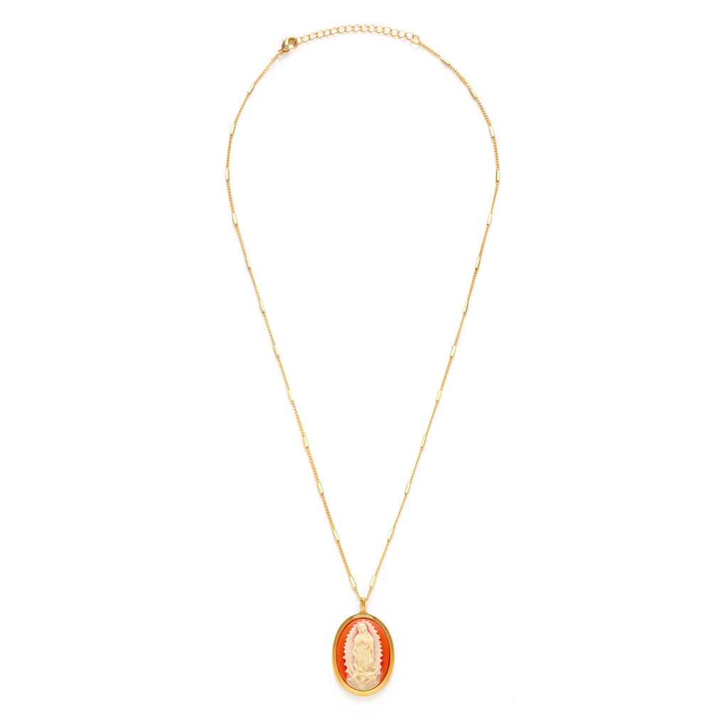Amano Studio- Virgin of Guadalupe Vintage Cameo Necklace
