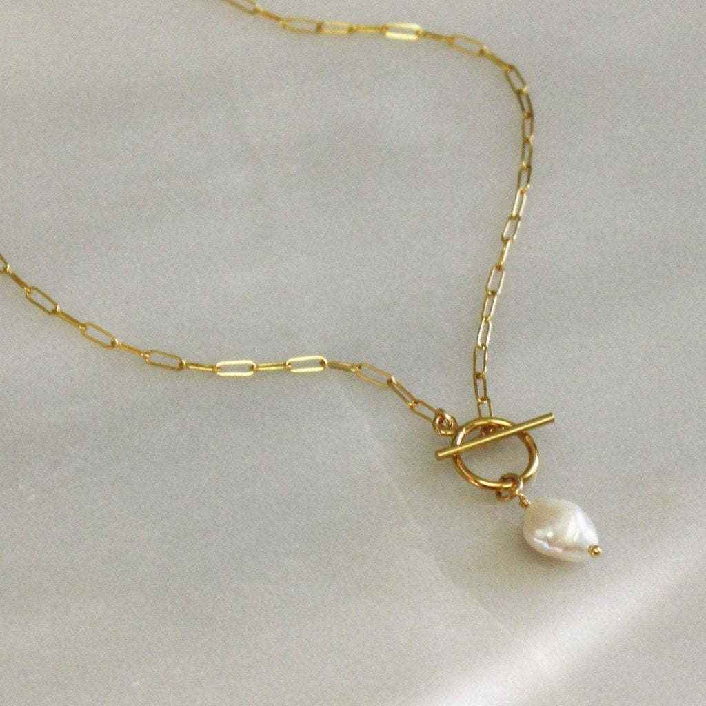 The Silver Wren- Pia Toggle & Pearl Necklace