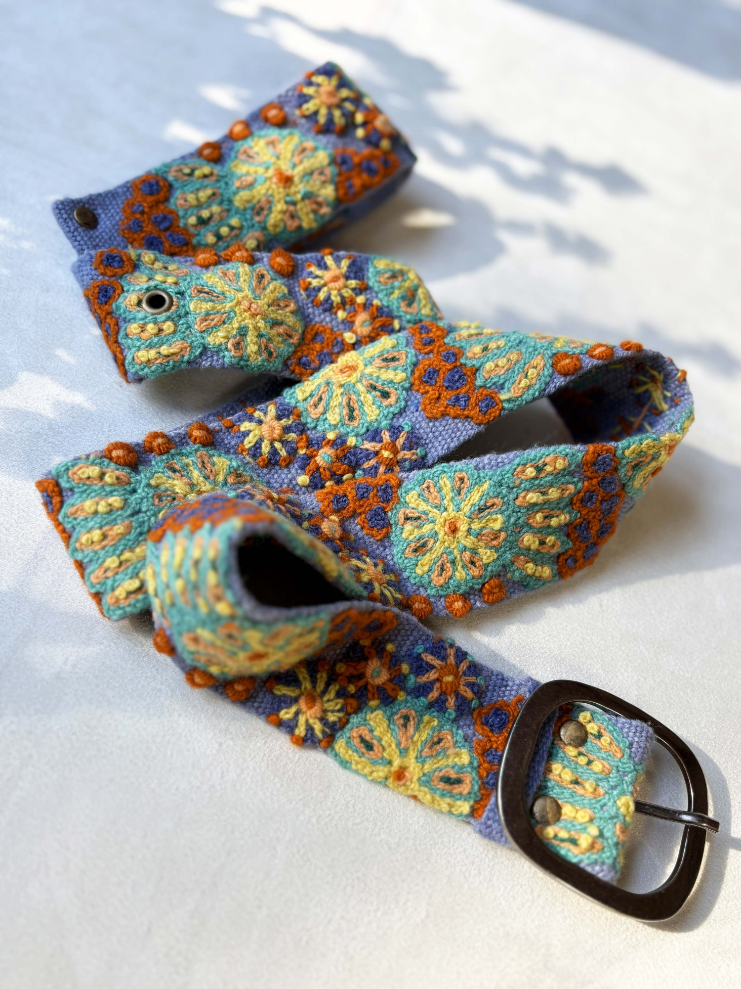 Jenny Krauss- Cool Breeze Embroidered Wool Belt