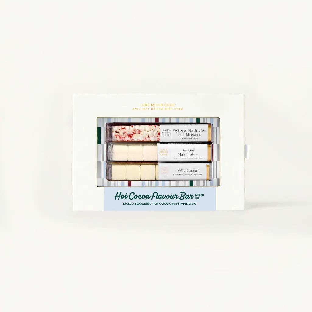 TEASPRESSA- Hot Cocoa Flavour Bar Mixer Kit, Caramel & Marshmallow Cubes