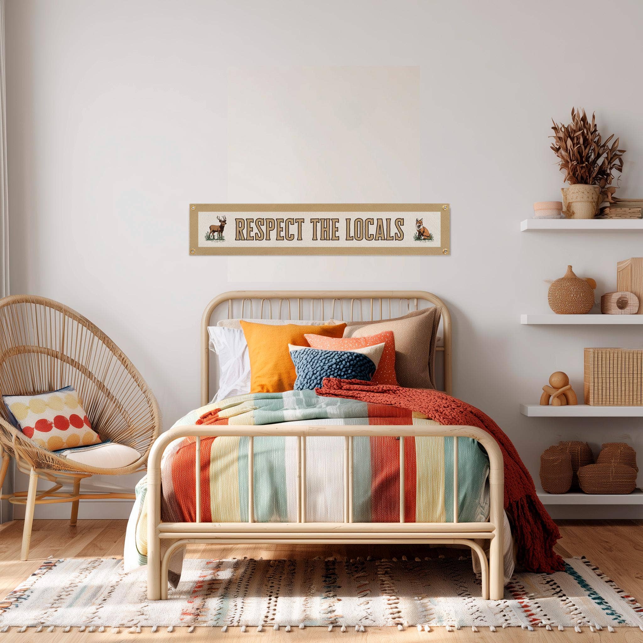 Benoit's Design Co.- Respect The Locals Banner – Vintage Felt Flag