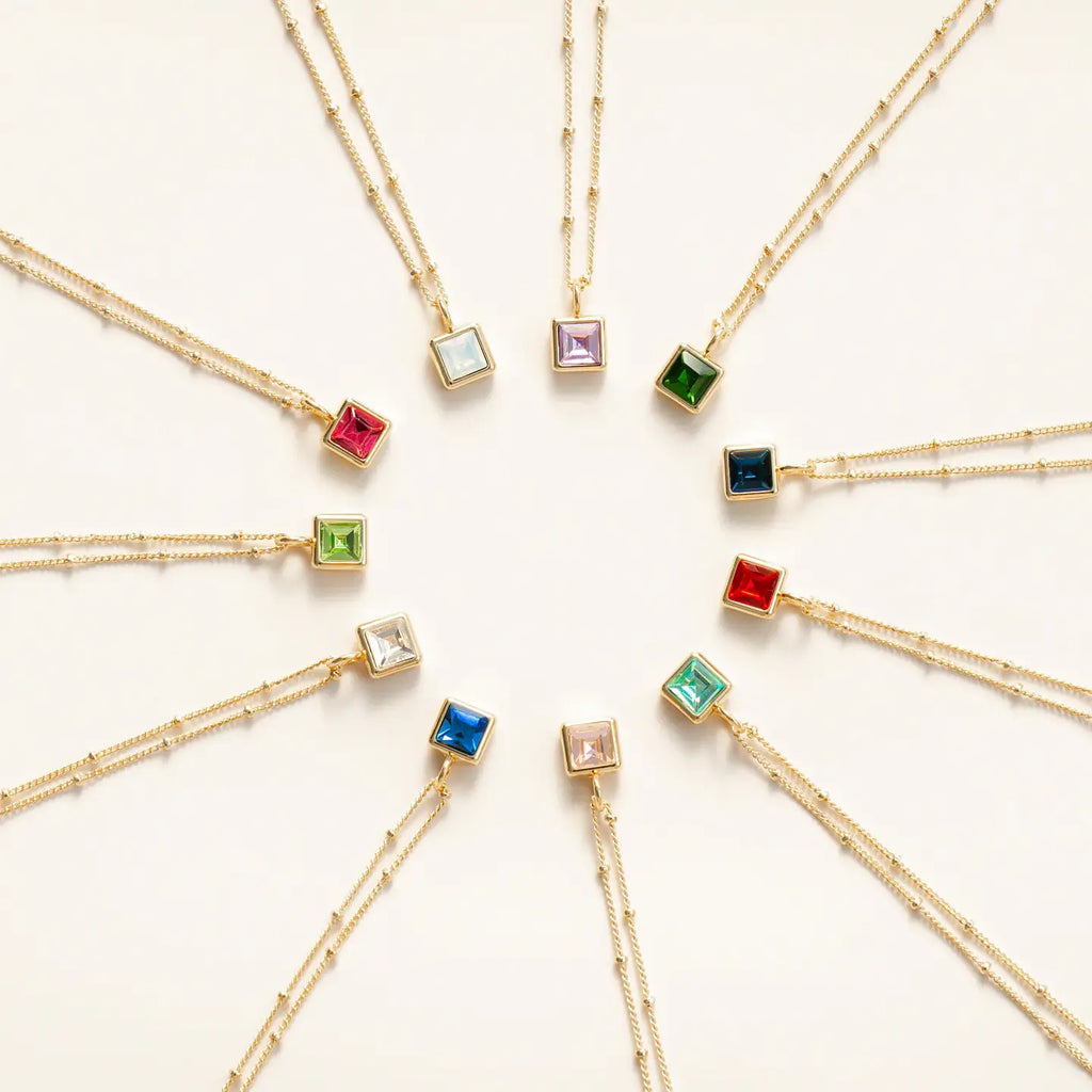 Lucky Feather- Birthstone Bottle Necklace