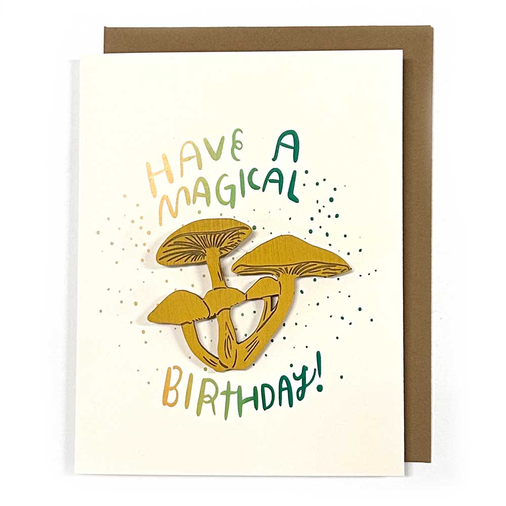 SnowMade- Magical Birthday - Mushroom Magnet w/ Card