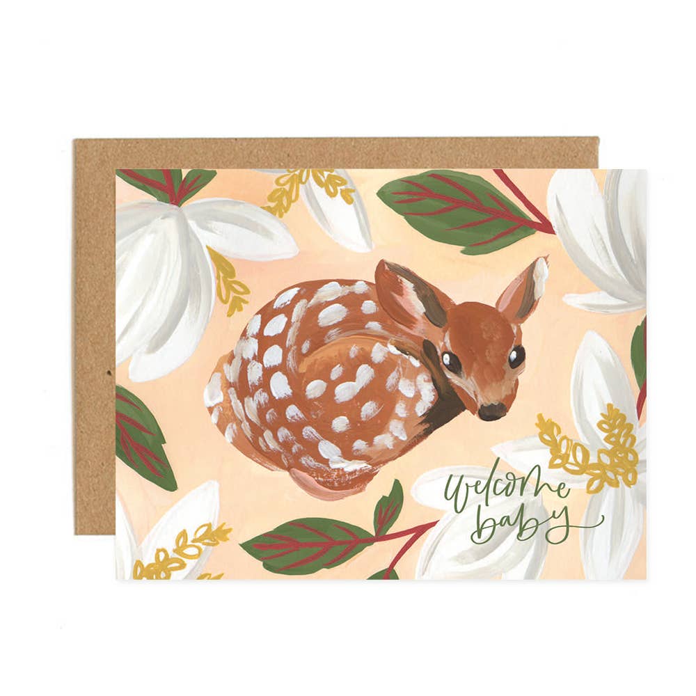 1canoe2- Welcome Baby Fawn Greeting Card