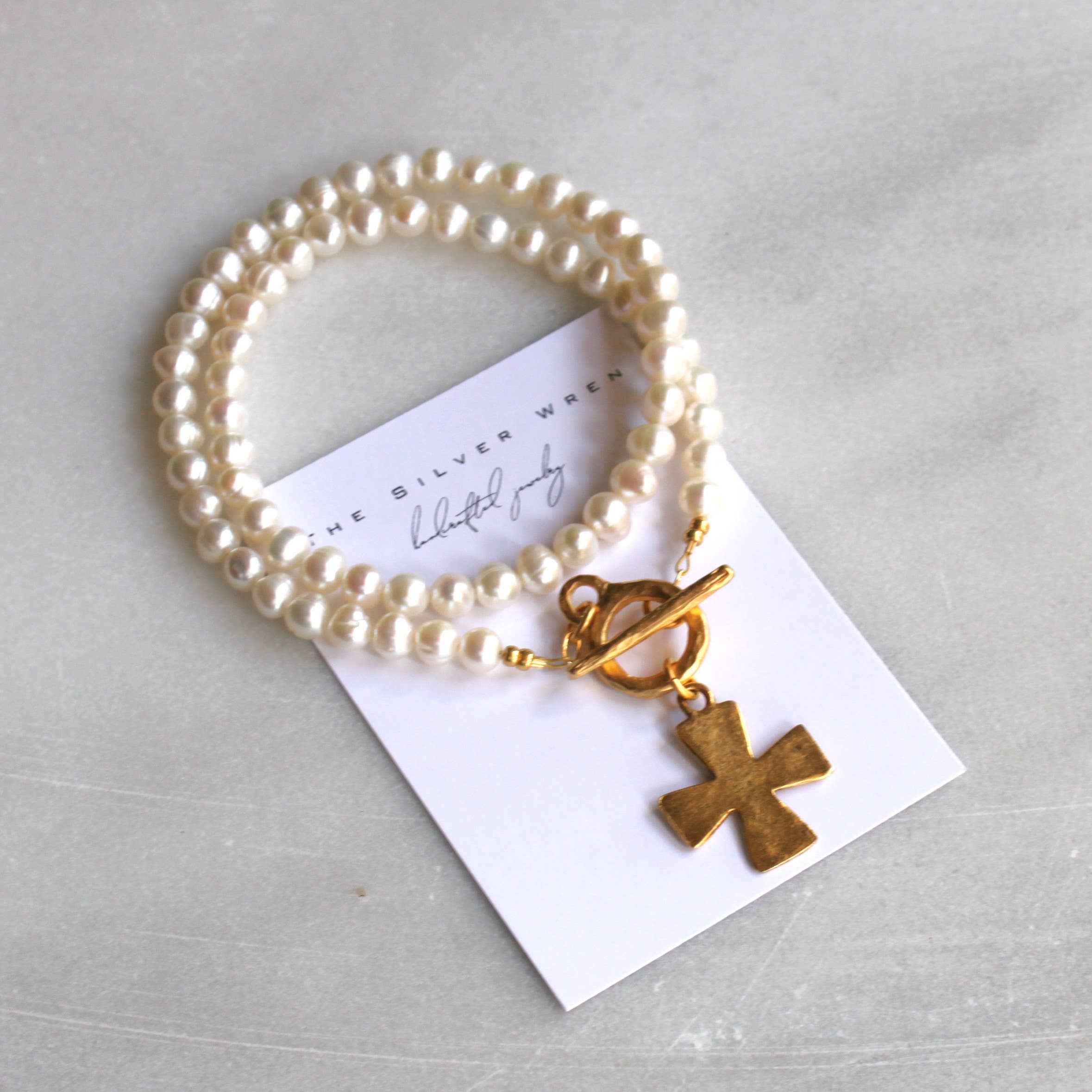 The Silver Wren- Kylah Pearl Toggle Necklace