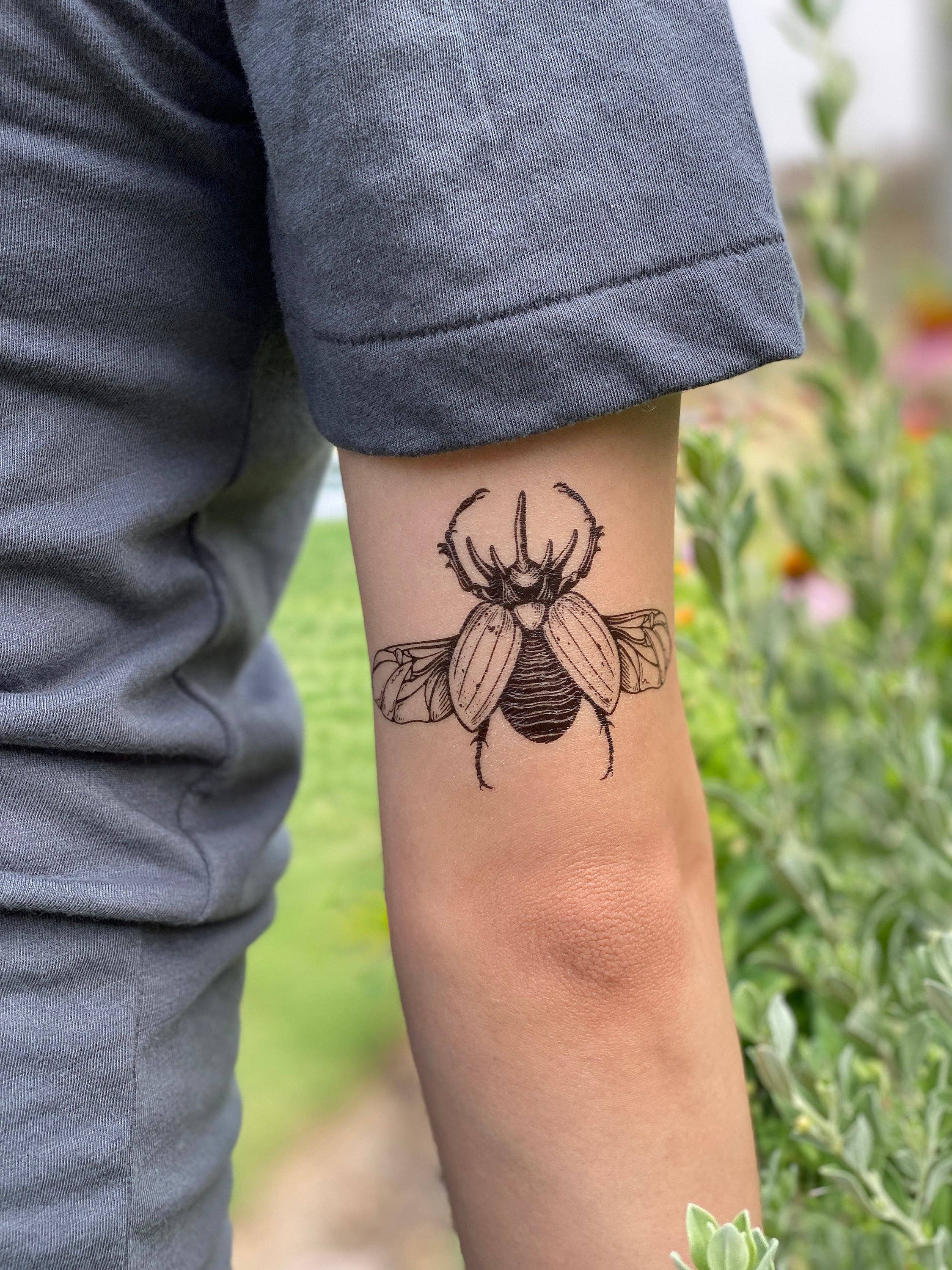 NatureTats- Rhinoceros Beetle Temporary Tattoo