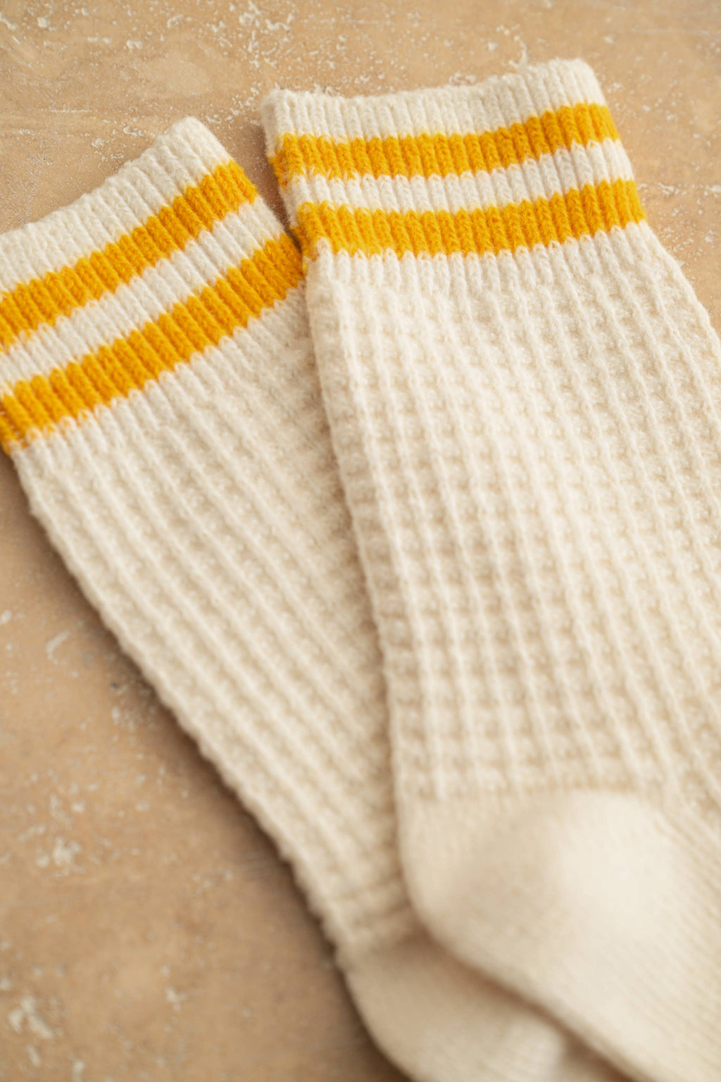 MIOU MUSE- Waffle Pattern Stripped Socks