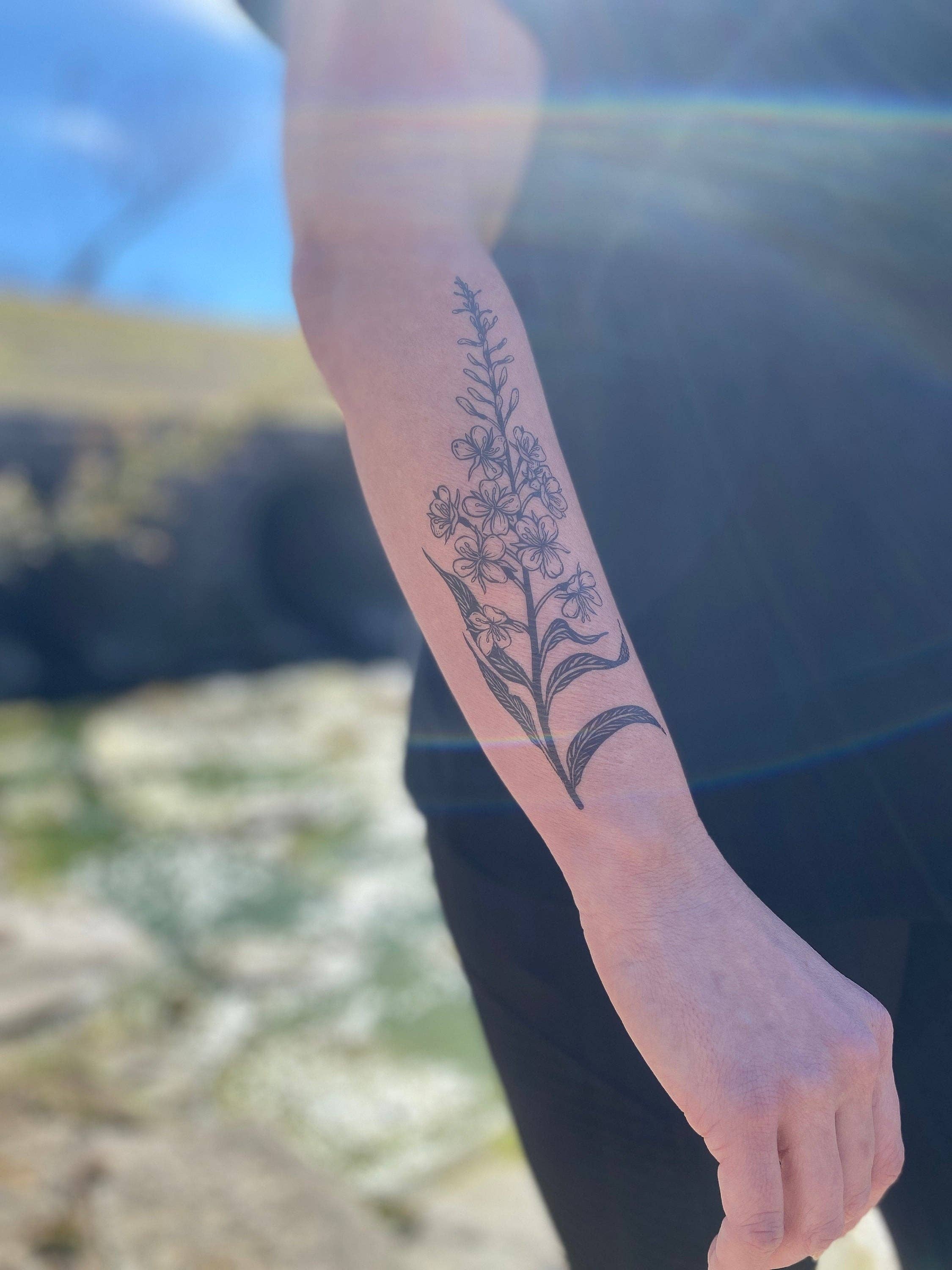NatureTats - Fireweed Flower Temporary Tattoo