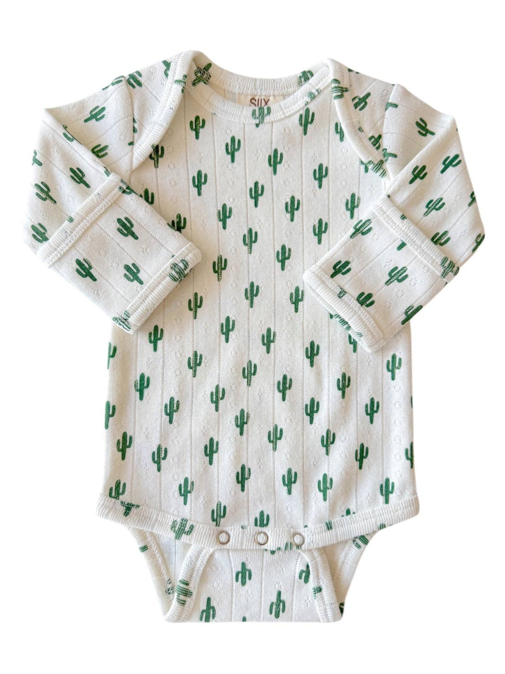 SIIX Collection- Cactus / Organic Pointelle Long Sleeve Bodysuit