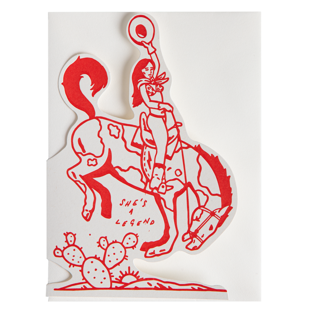 Archivist- She's A Legend Cowgirl | Cut-Out - Greeting Card