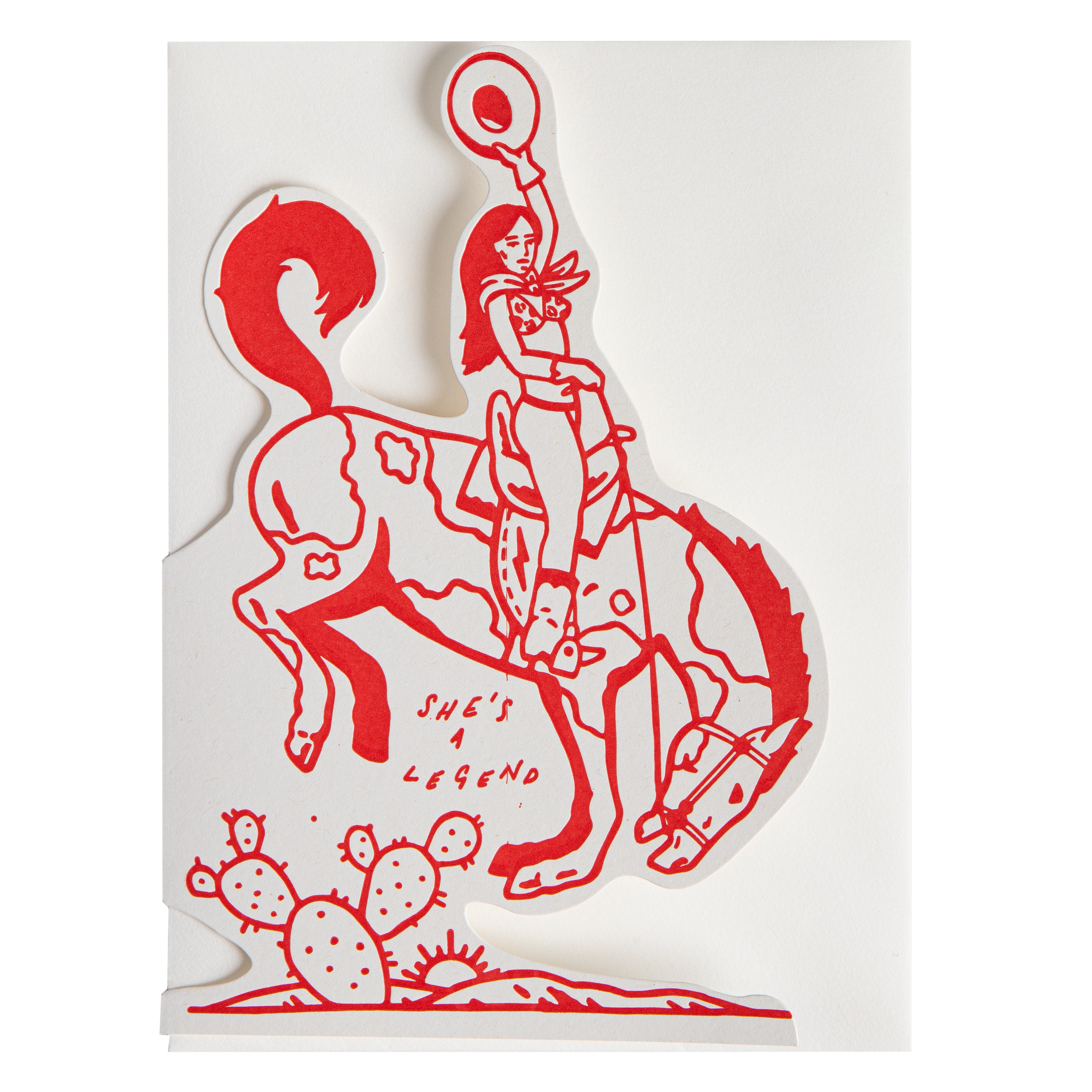 Archivist- She's A Legend Cowgirl | Cut-Out - Greeting Card