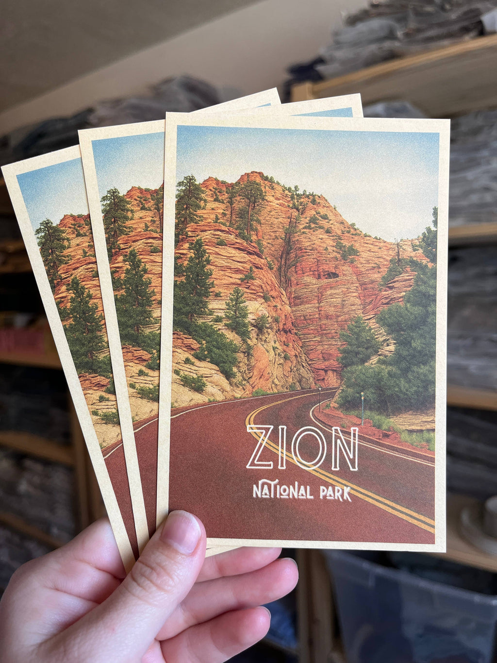 Traildust Goods- Zion Park Utah Titled Vintage Inspired 4x6 Postcards