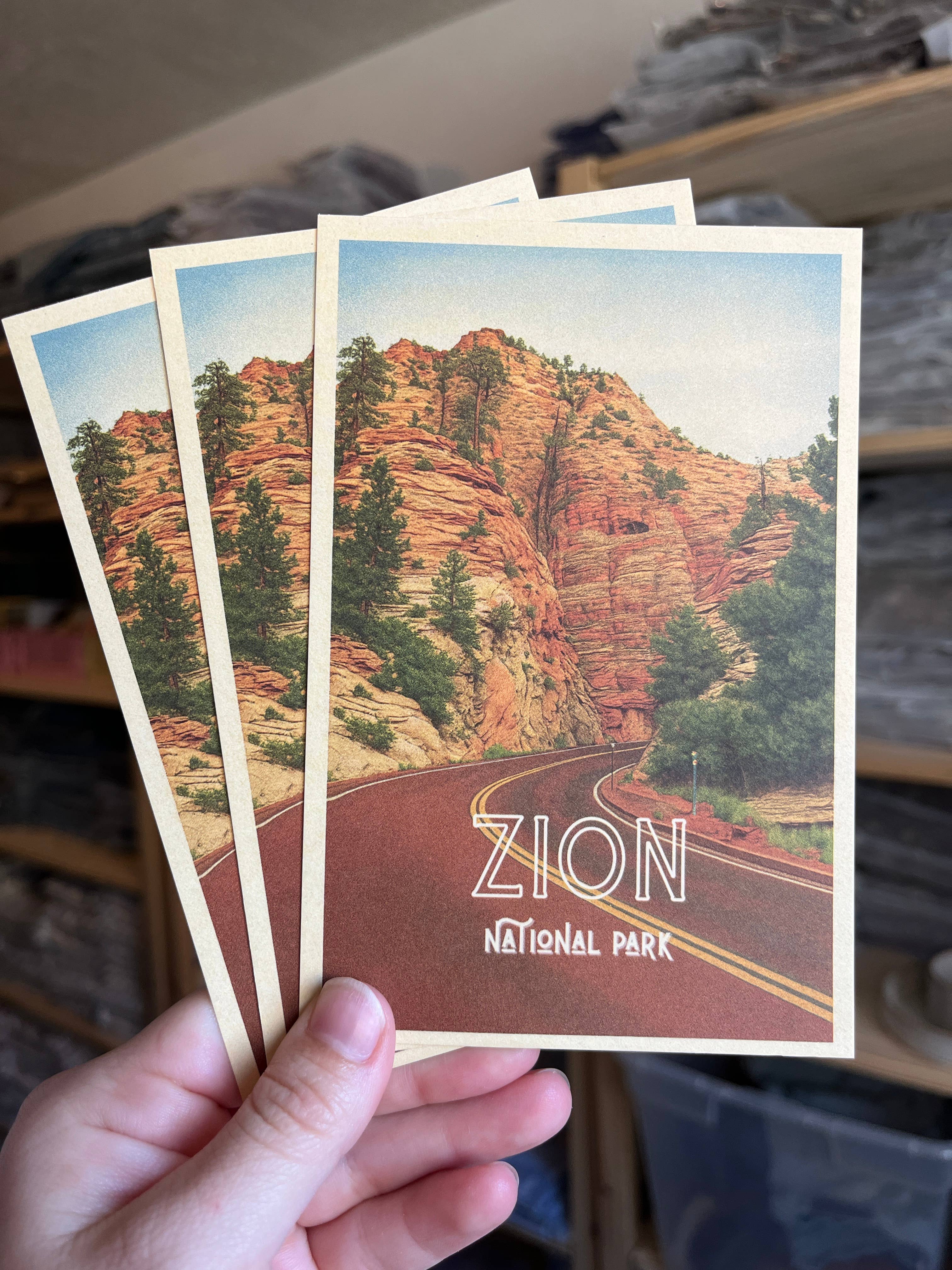 Traildust Goods- Zion Park Utah Titled Vintage Inspired 4x6 Postcards