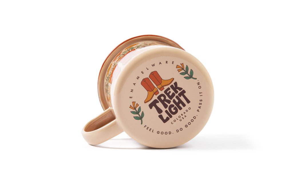 Trek Light- Enamel Coffee & Camp Mug | Western Bloom | 16 Oz | Cowboy