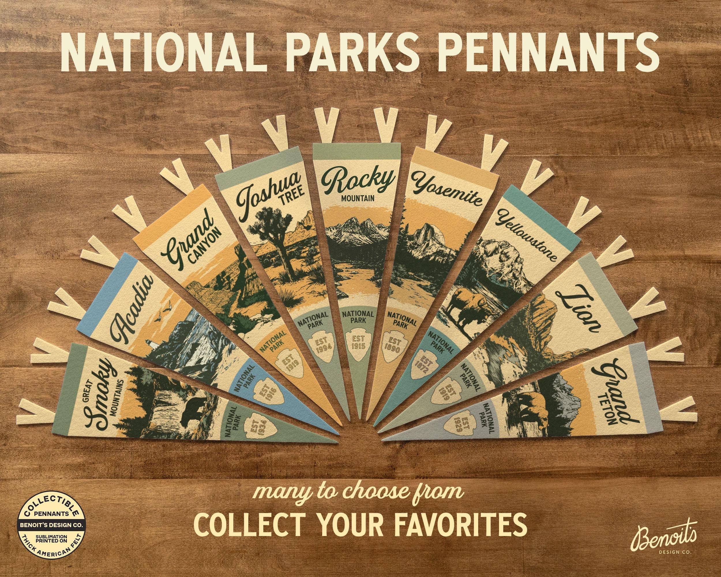 Benoit's Design Co- Zion National Park Utah Felt Pennant
