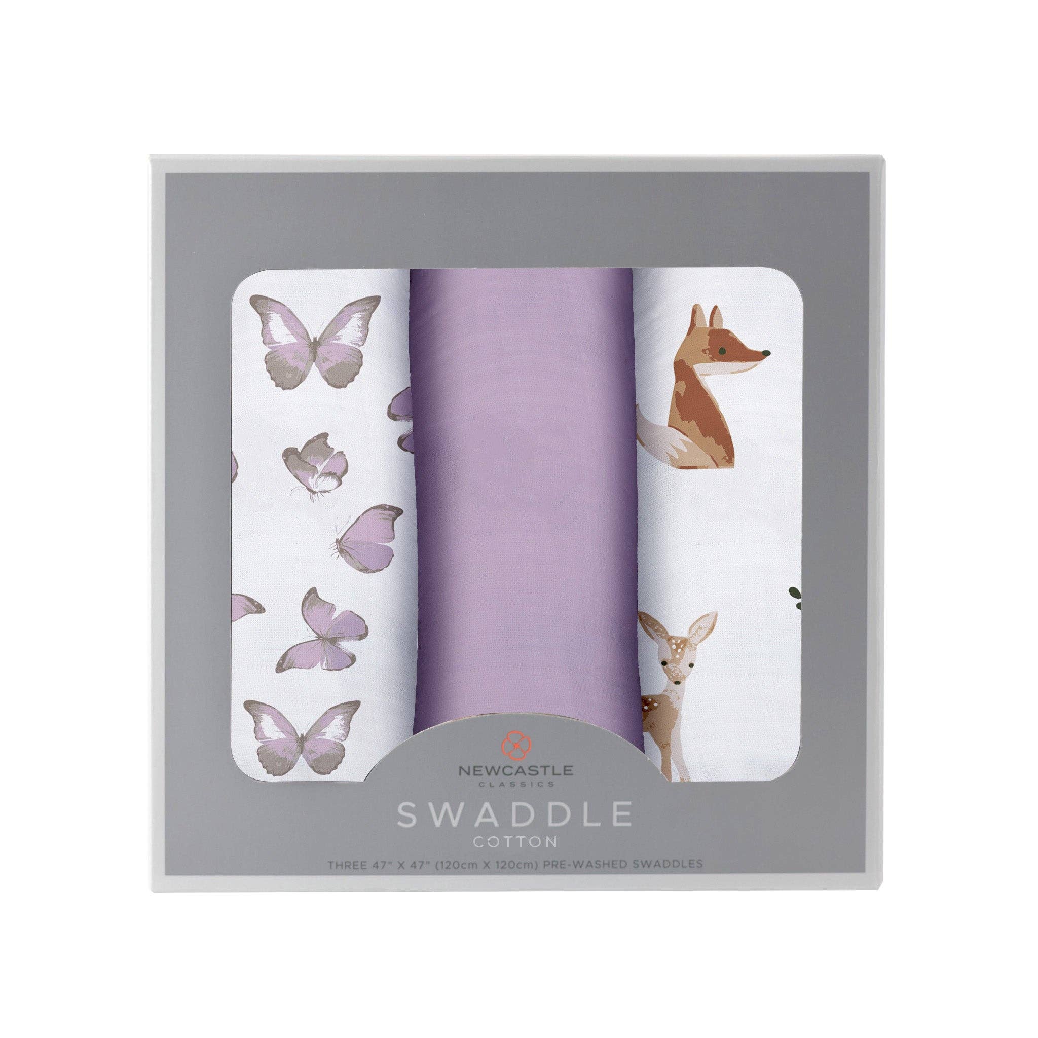 Newcastle Classics- Mountain Meadow Swaddle 3 Pack - Sierra Fox & Deer