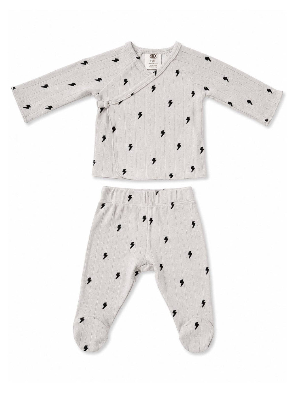 SIIX Collection- Lightning Bolts / Organic Pointelle Newborn Set