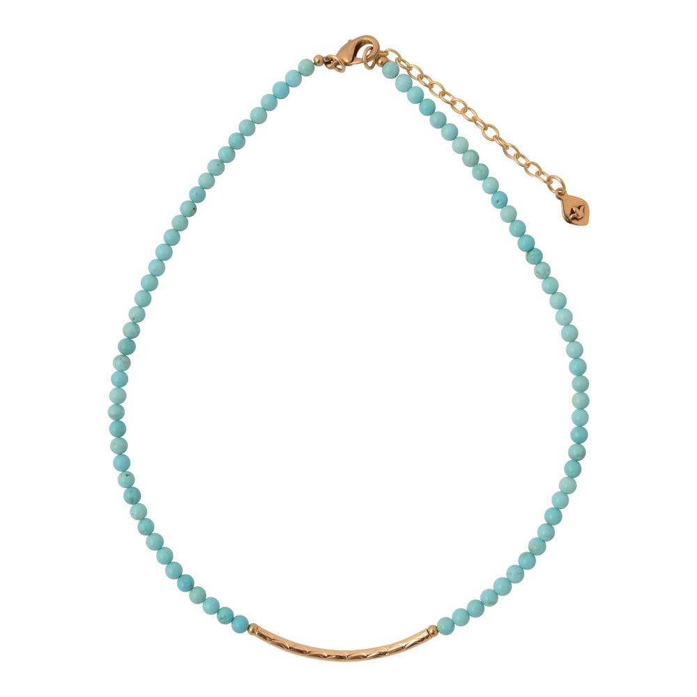 Barse Jewelry- Little Bit Round Blue Turquoise Necklace