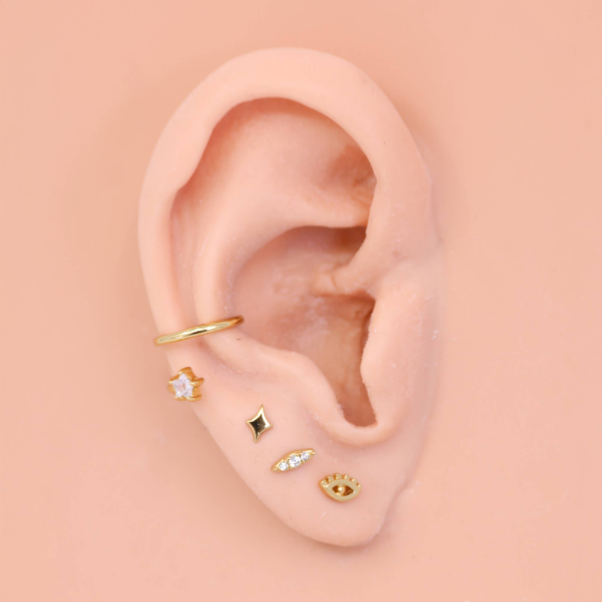 Land of Salt- Evil Eye Stud Earring in Gold