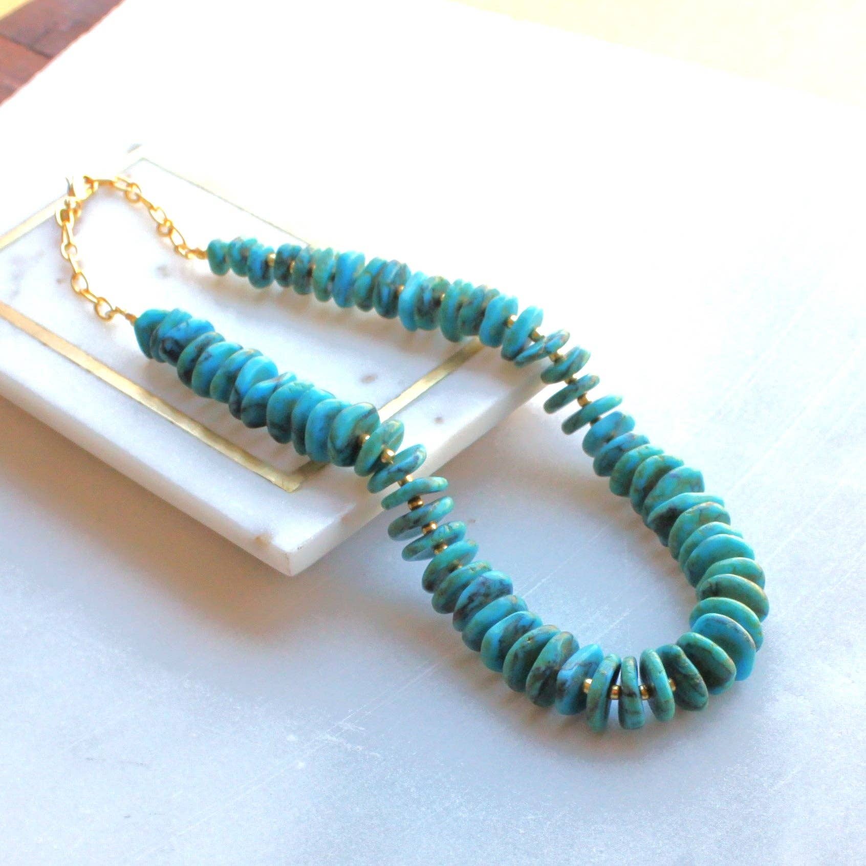 The Silver Wren- Canyon Water Turquoise Necklace