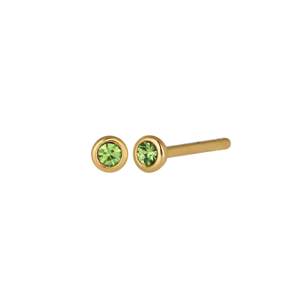 Land of Salt- Birthstone Stud Earrings in Gold - Choose Stone