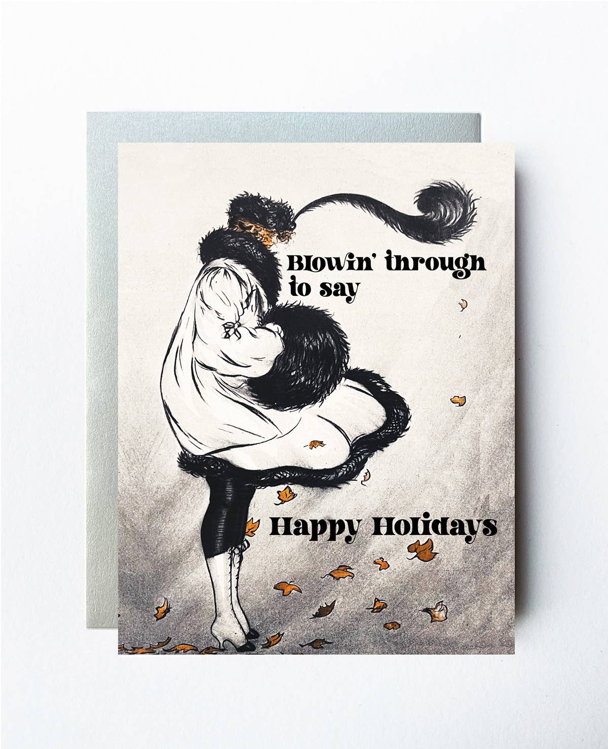 The Twentieth- Blowing Through Winter Vintage Holiday Card