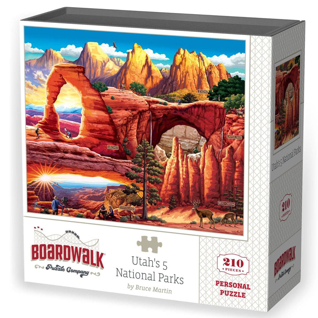Boardwalk Puzzle Company- Utah's 5 National Parks | 210 Piece Personal Puzzle