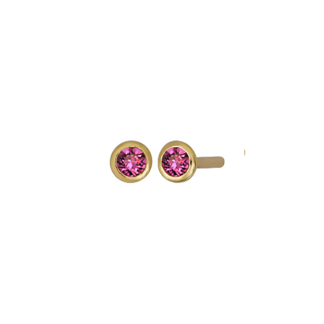 Land of Salt- Birthstone Stud Earrings in Gold - Choose Stone