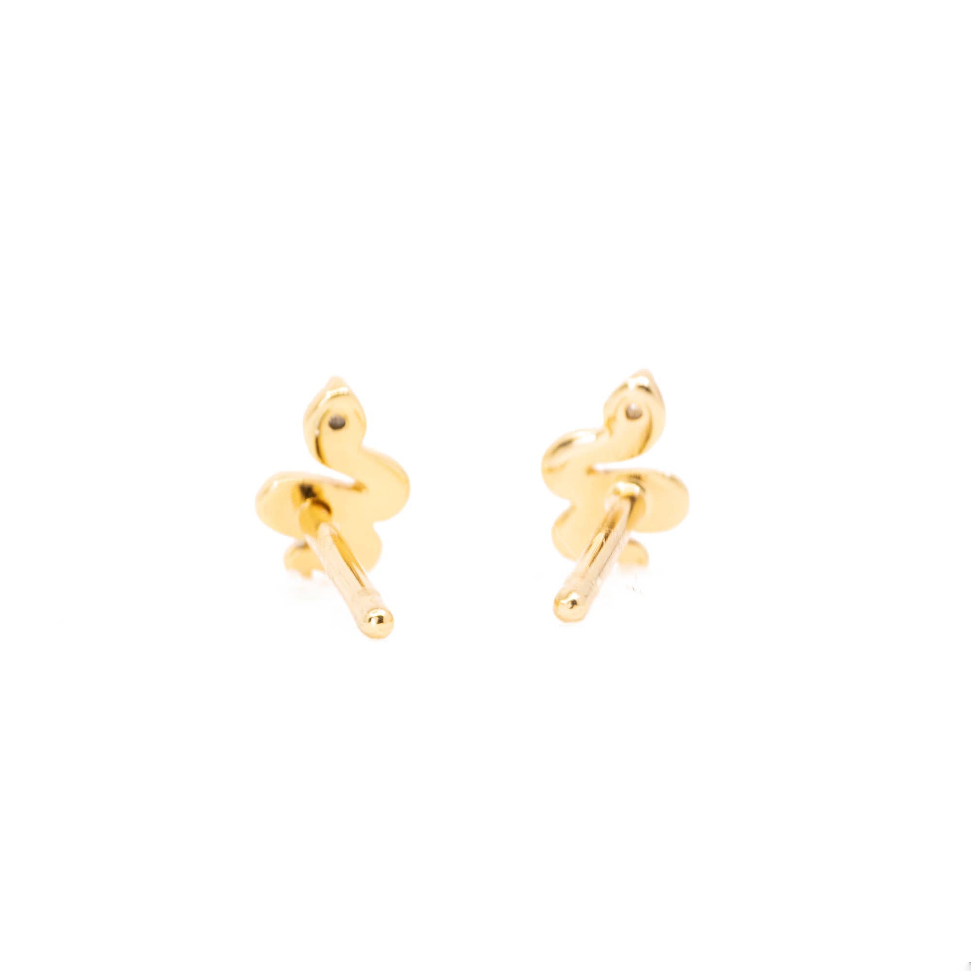 Land of Salt- Snake Stud Earrings in Gold