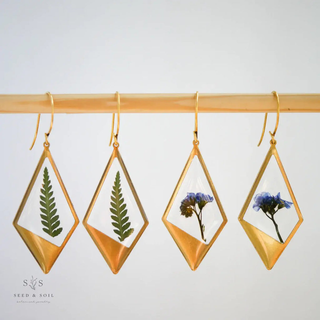 Seed & Soil- Hanging Terrarium Earrings