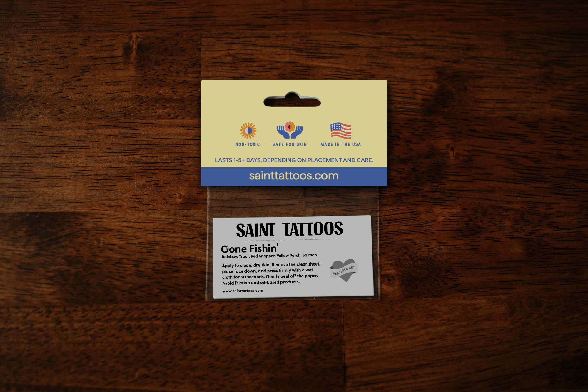 Saint & Company- Gone Fishin' Temporary Tattoos
