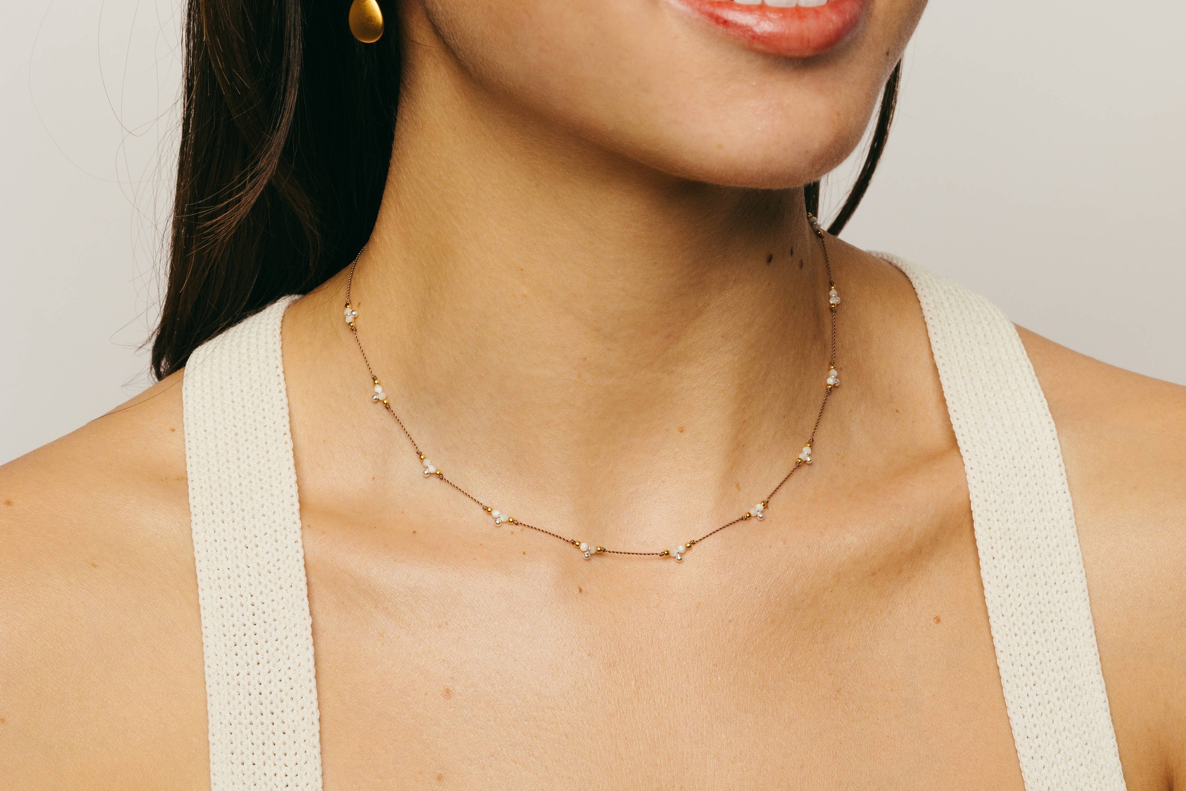 Bronwen Jewelry- Trail Necklace - Mother of Pearl