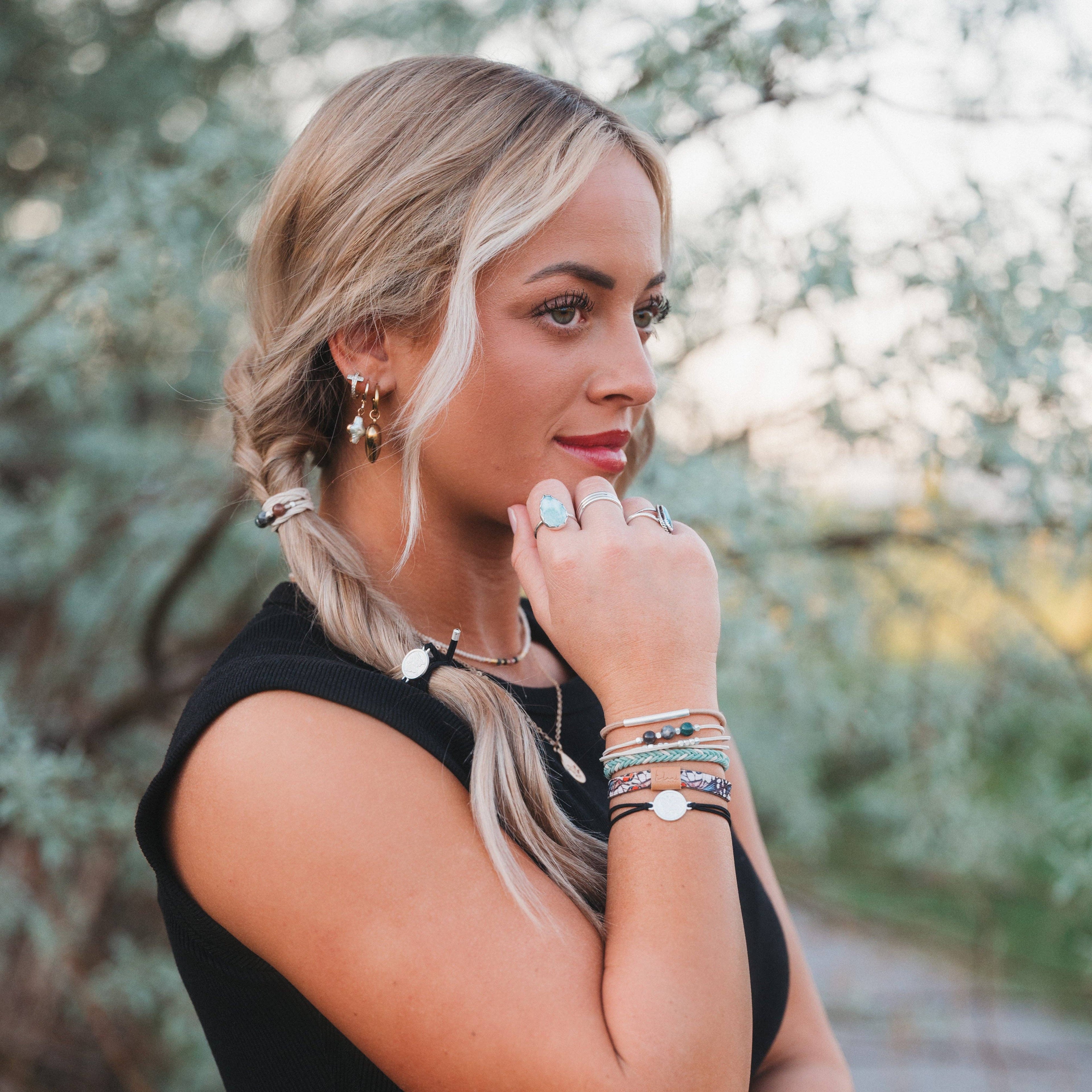 K'lani- "Flourish" Natural Butterfly Hair Tie Bracelets
