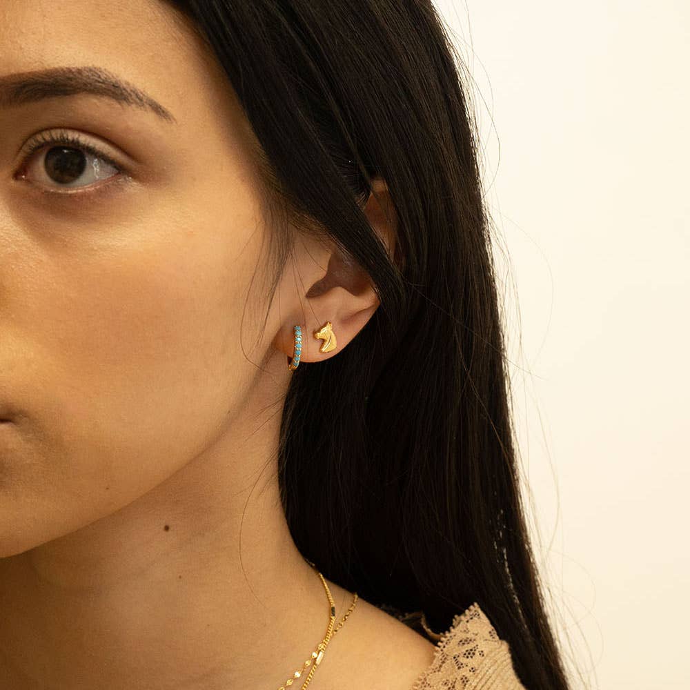 Amano Studio- 13mm Turquoise Huggie Hoops