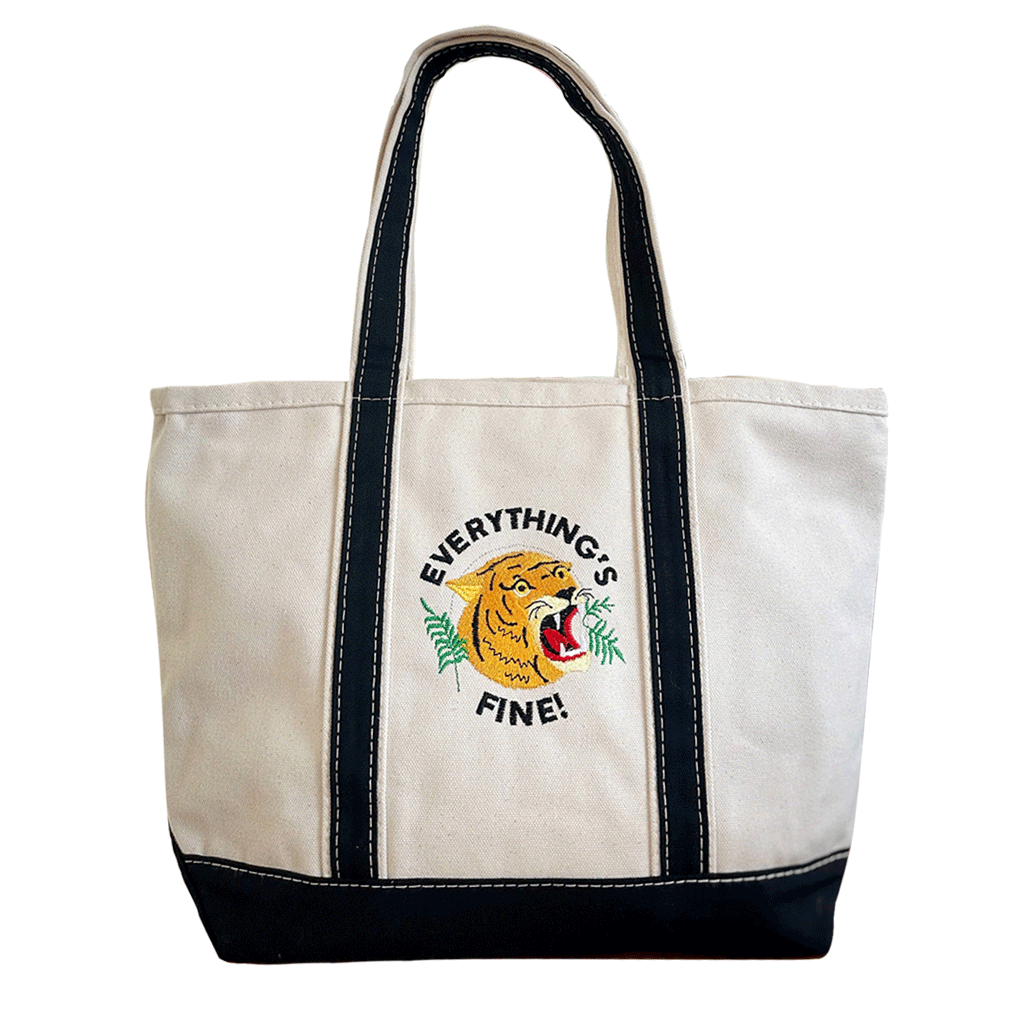 Patch Ya Later- Everything's Fine! BiG Canvas Tote Bag Vintage Inspired