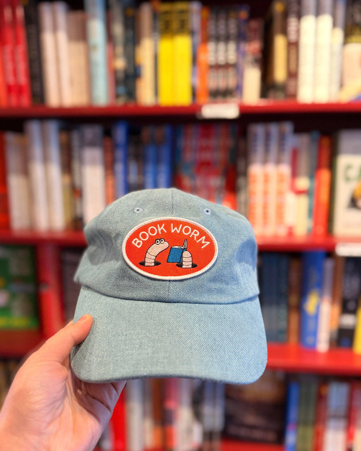 Trek Light- 100% Cotton Denim Dad Hat | Book Worm
